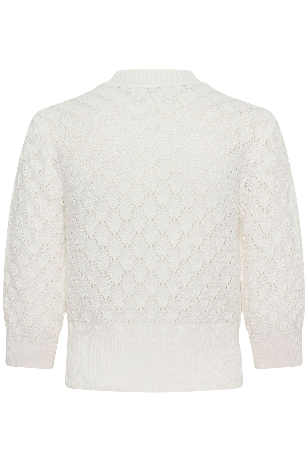 Cardigan Thathrine en tricot ajouré avec boutons floraux