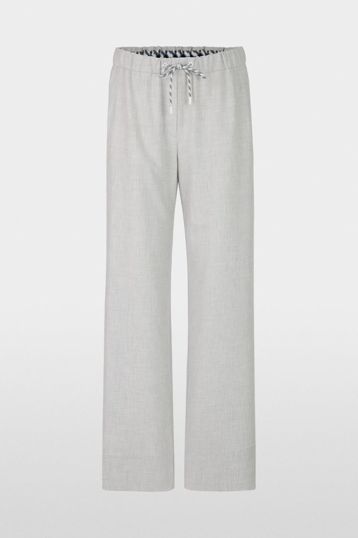 Pantalon à enfiler WASHINGTON, large et fluide, avec taille élastique et cordon ajustable, couleur beige.