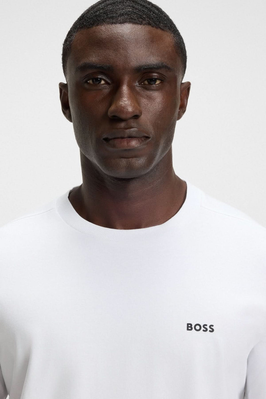 Stretch cotton T-shirt with logo