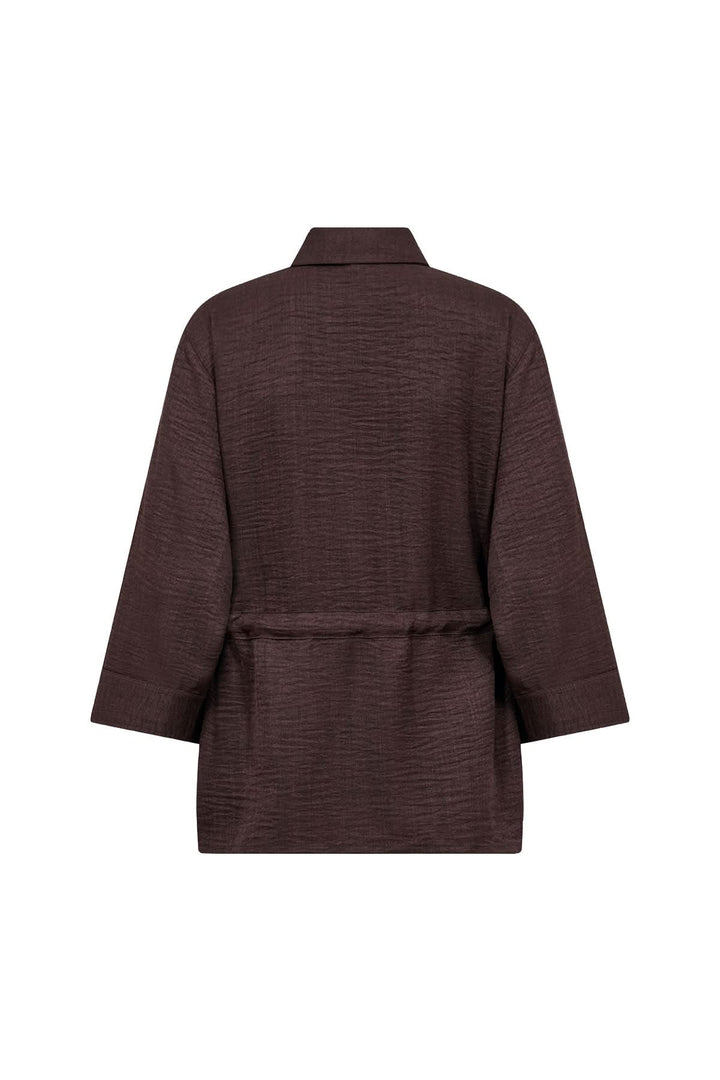 Blouse Charissa fluide ceinturée à manches retroussables