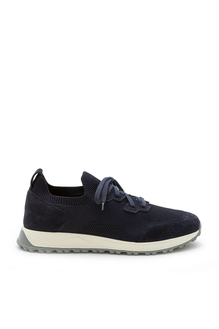 Sneaker homme cuir et tissu extensible