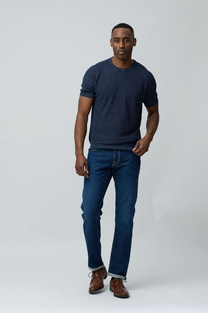 T-shirt texturé en lin et soie