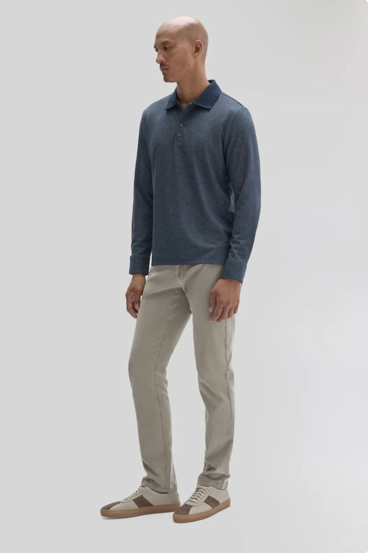 Polo à manches longues en maille texturée pour homme Robert barakett