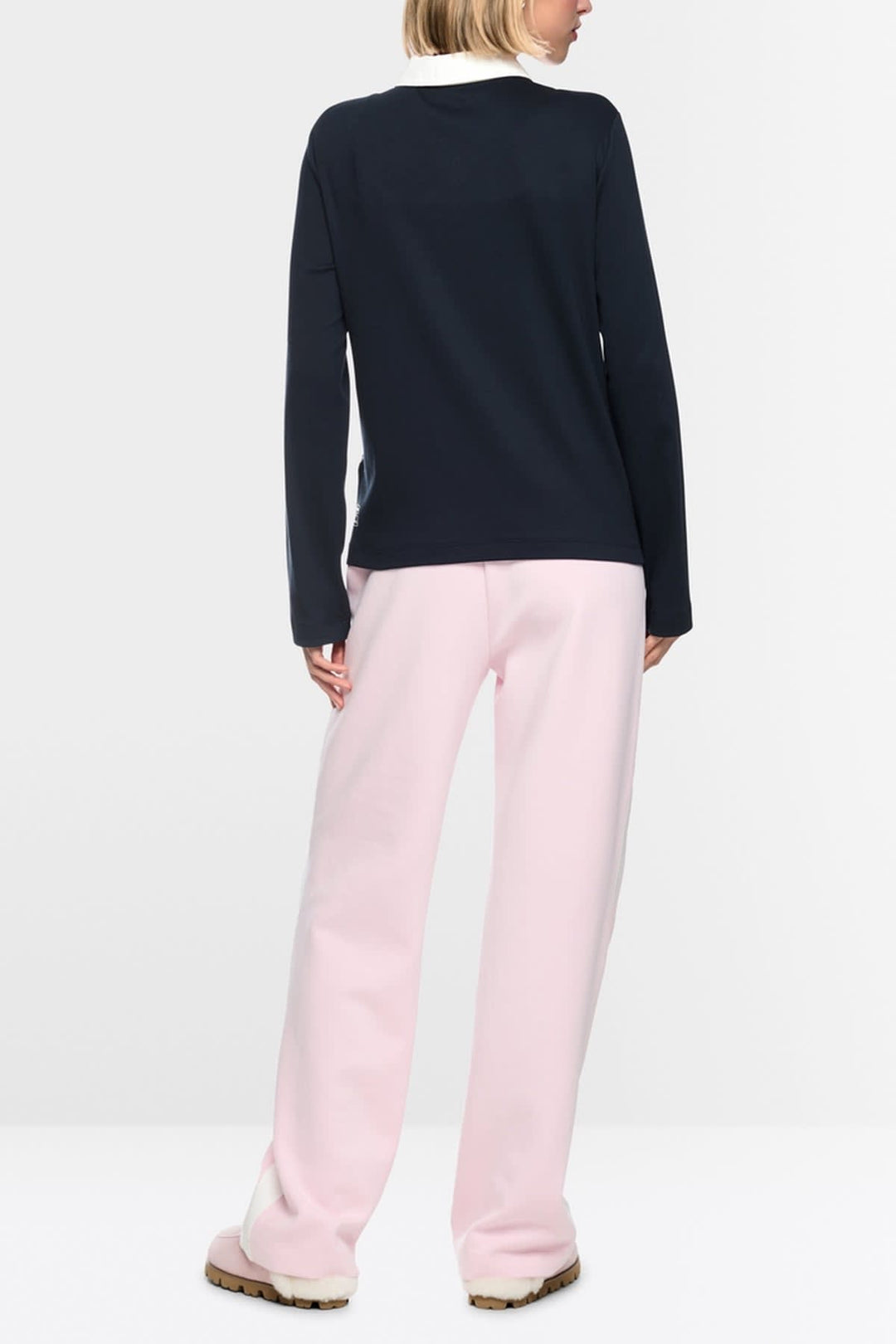 Polo côtelé rayé vue de face pour femme Marc Cain