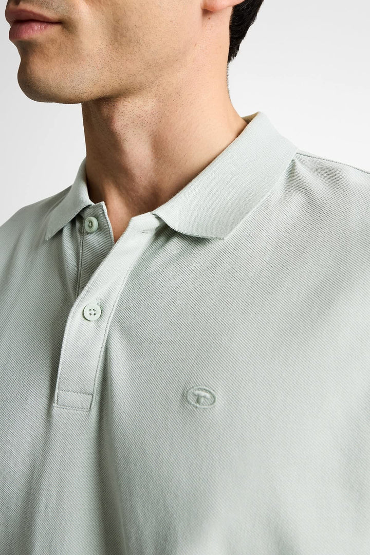 Vue de face polo piqué bleu Tom Tailor pour homme manches courtes - Valérie Simon