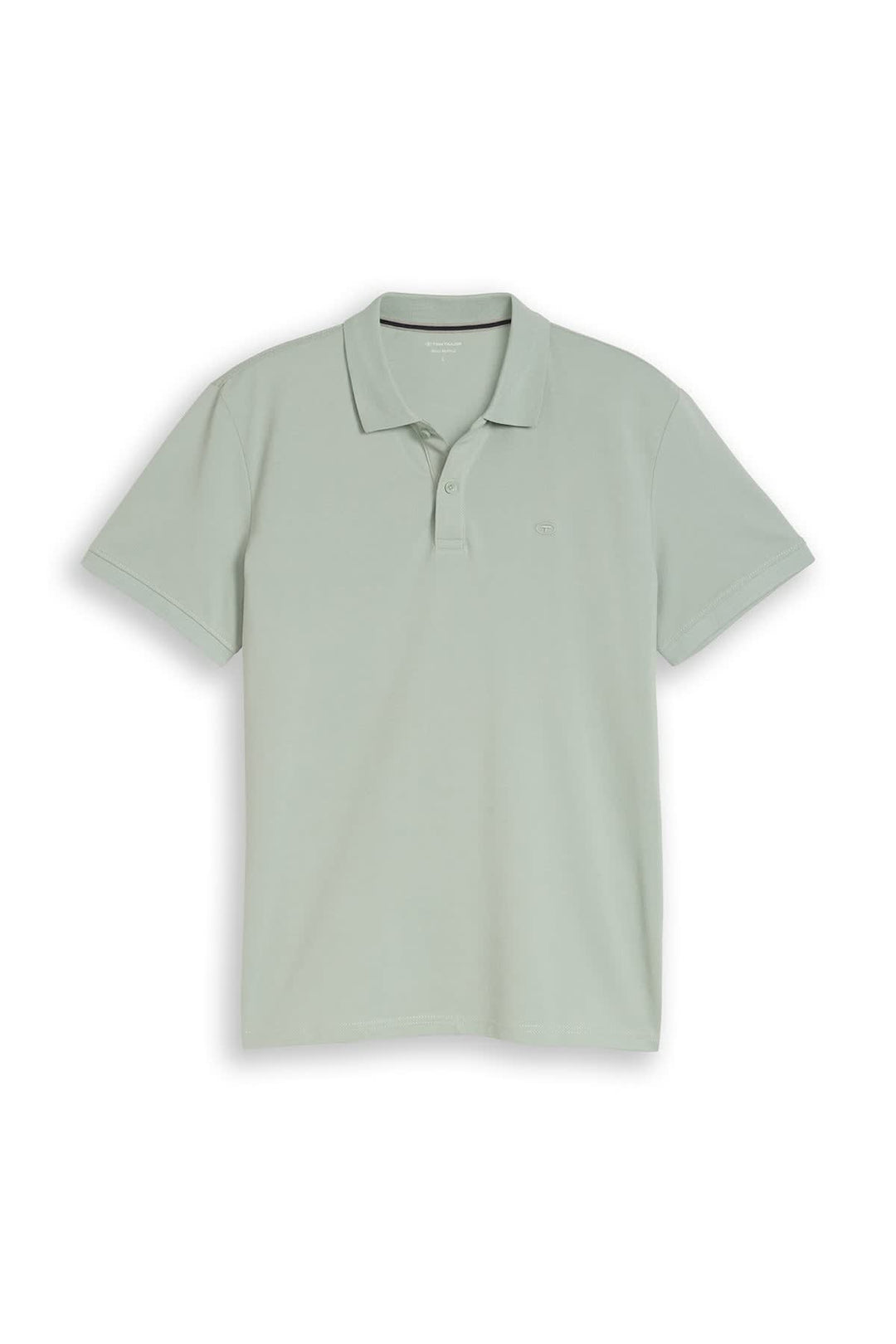 Vue de face polo piqué Tom Tailor pour homme bleu avec col côtelé - Valérie Simon