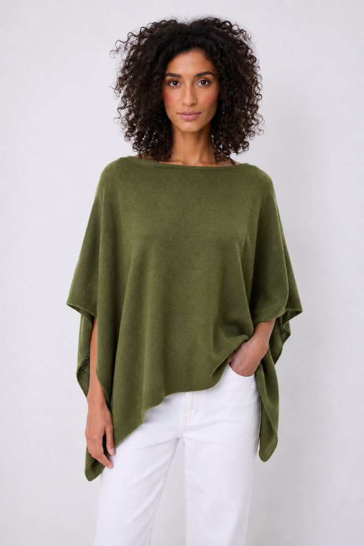 Poncho en tricot à encolure bateau pour femme Not Shy