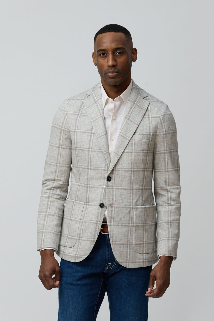 Veston à carreaux texturés
