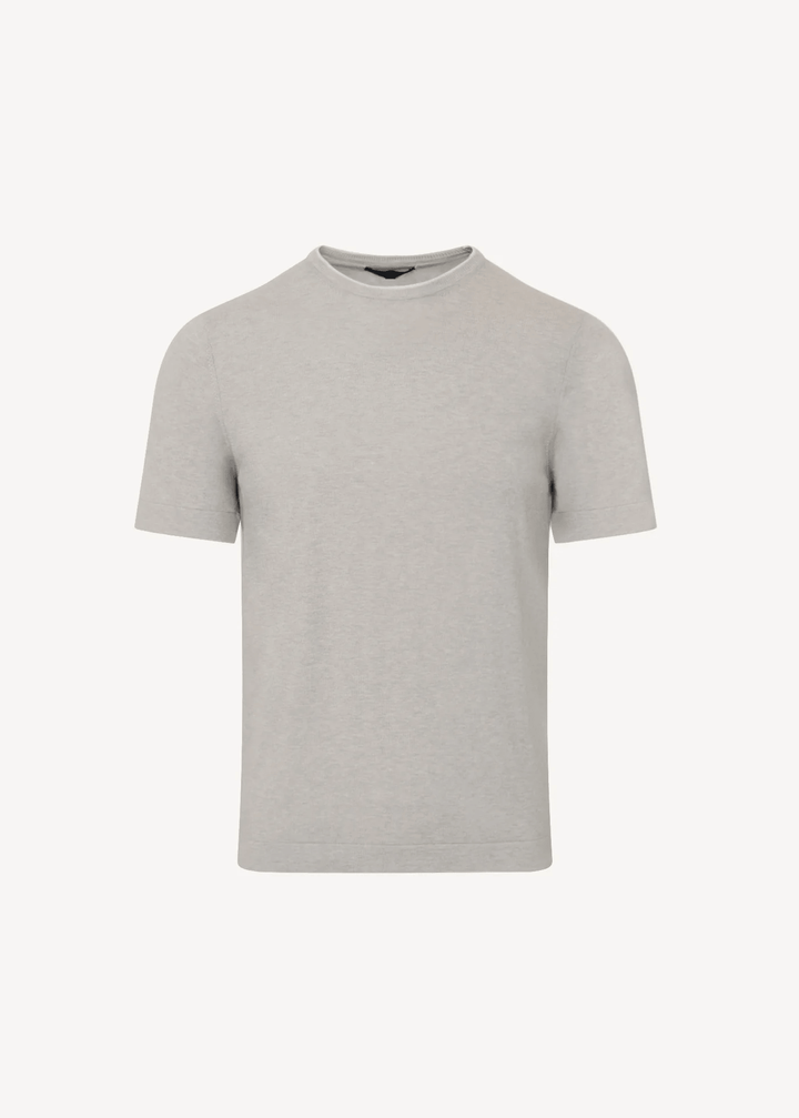 T-shirt en coton et cachemire gris, design épuré et subtile, pour une allure moderne.