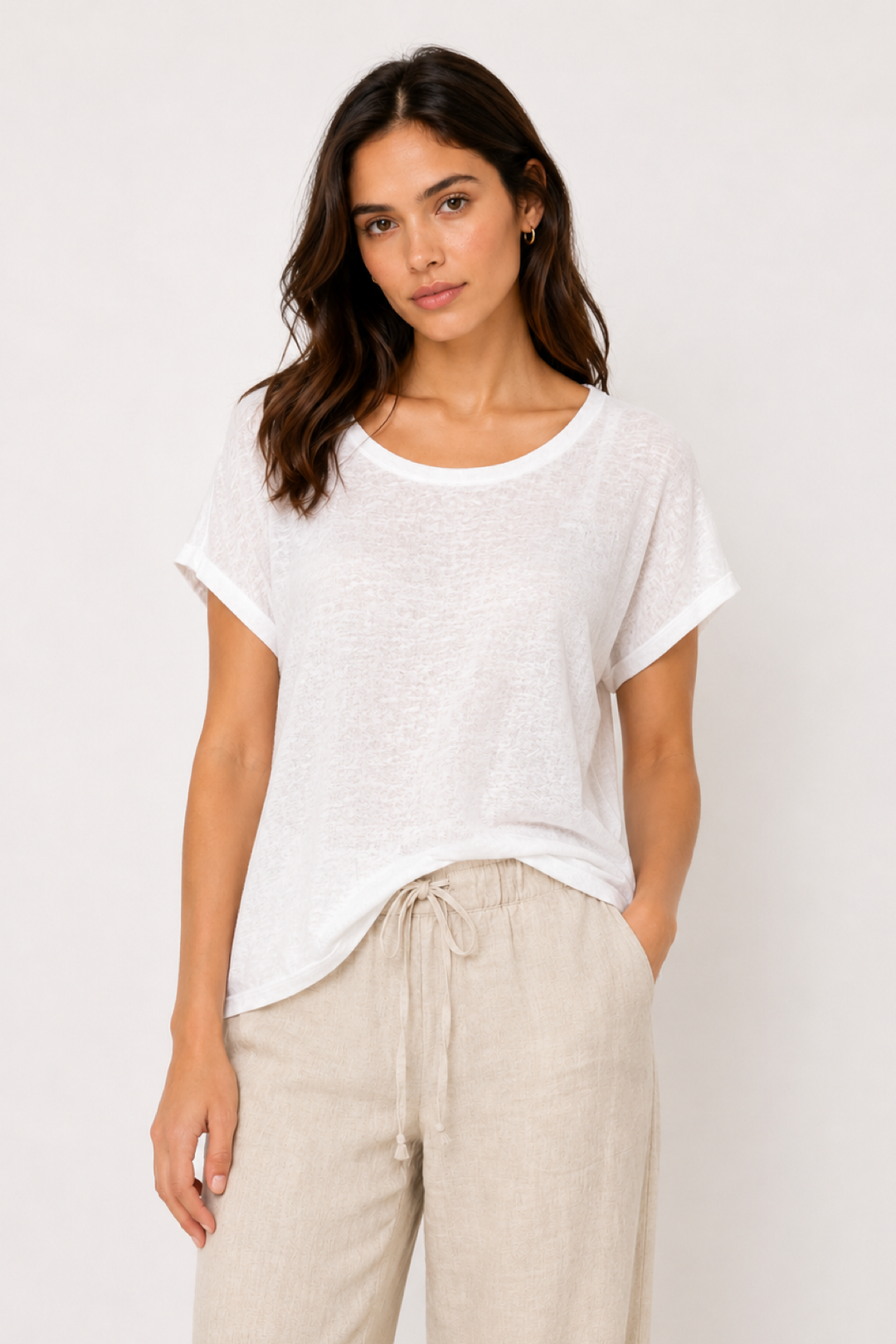T-shirt en lin à manches courtes