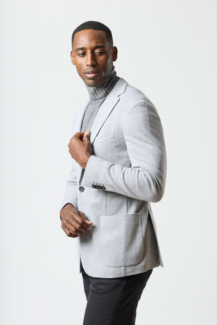 Unstructured two-button jersey jacket
