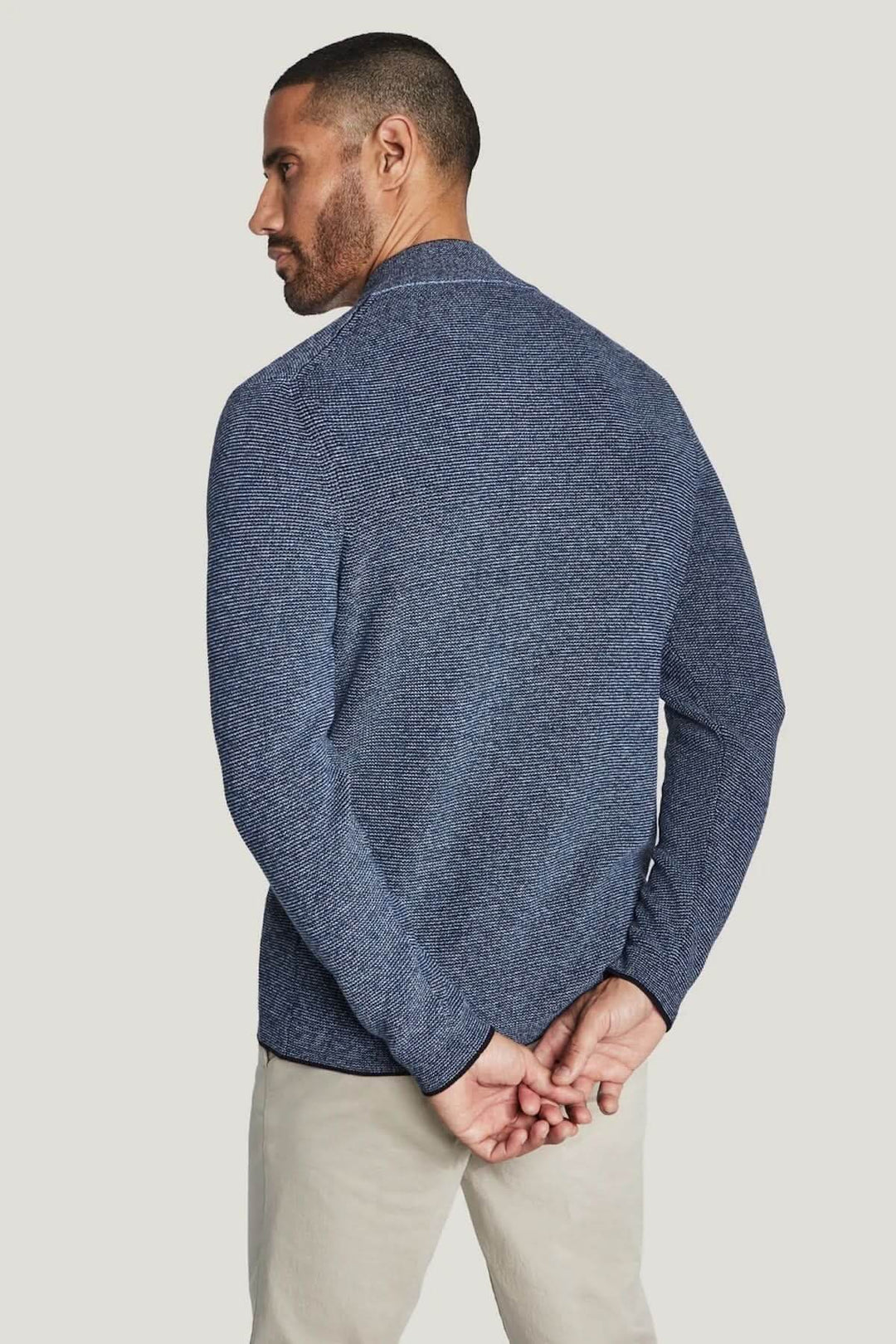 Pull quart de zip en coton texturé