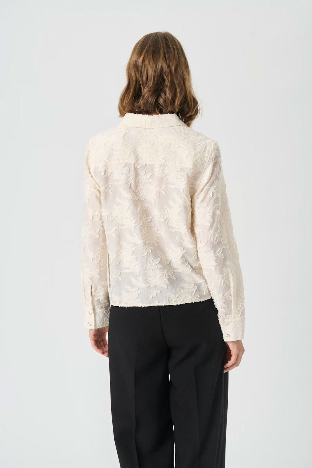 Vilya shirt with tone-on-tone floral embossing