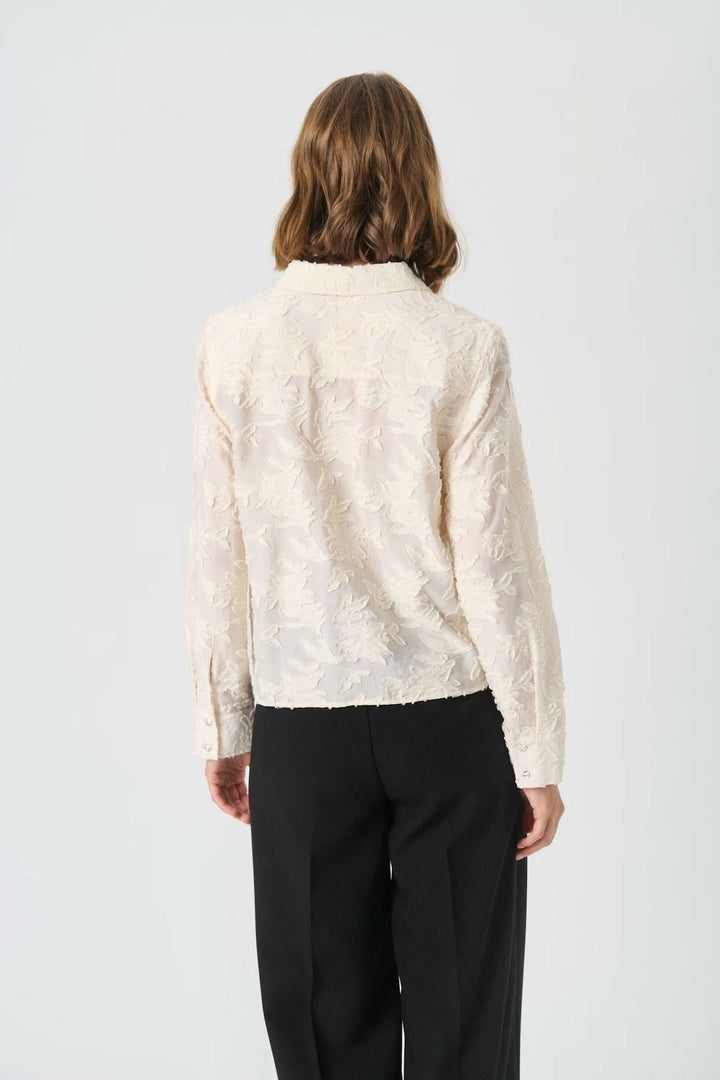 Vilya shirt with tone-on-tone floral embossing
