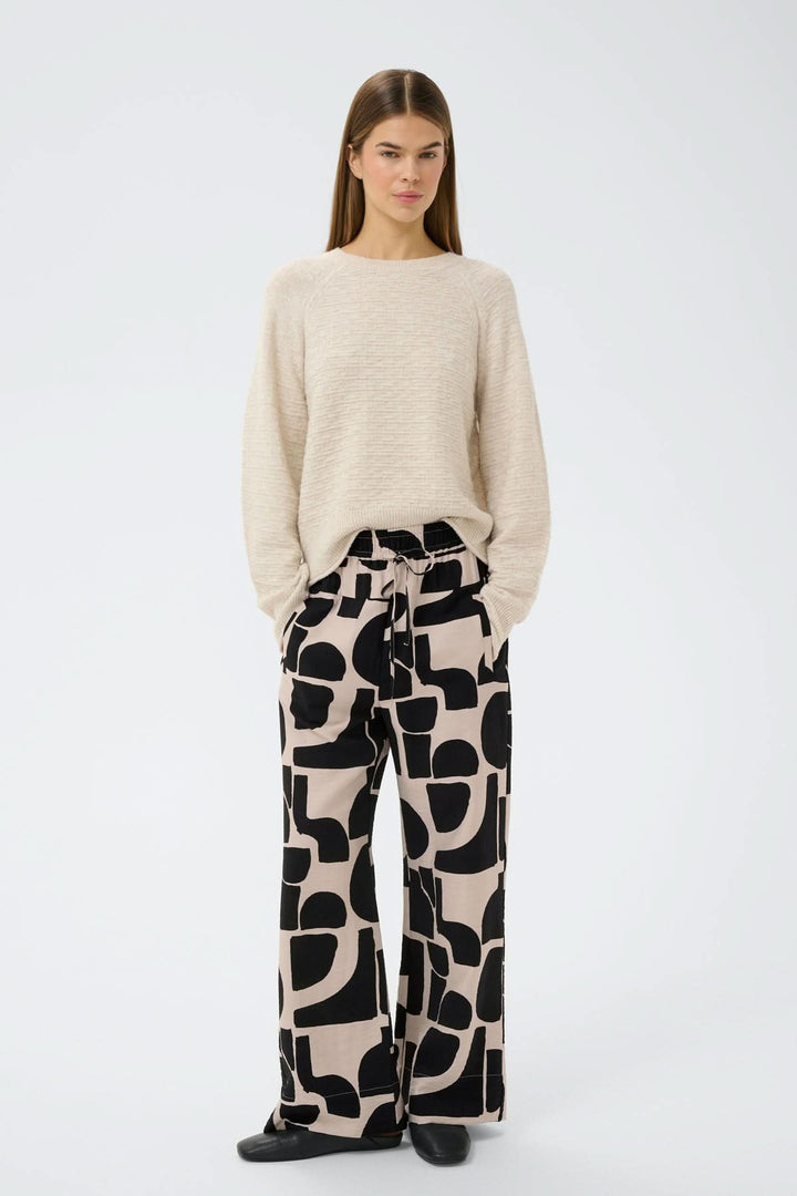 Pantalon fluide motif abstrait Lynn