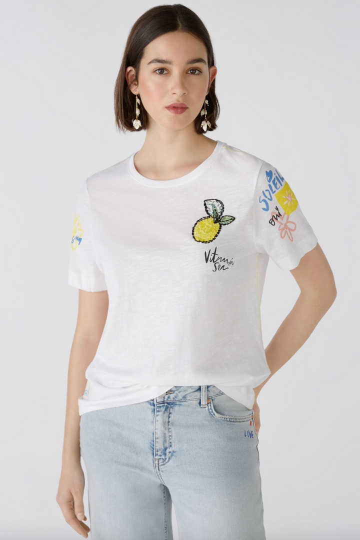 Printed and embroidered T-shirts