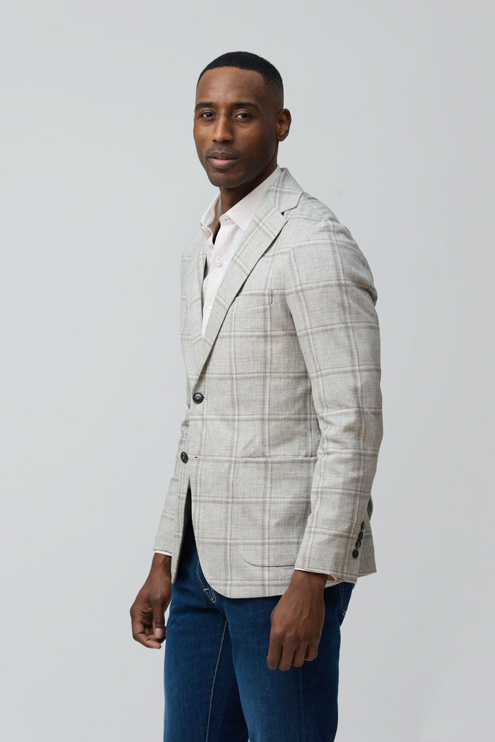 Veston à carreaux texturés