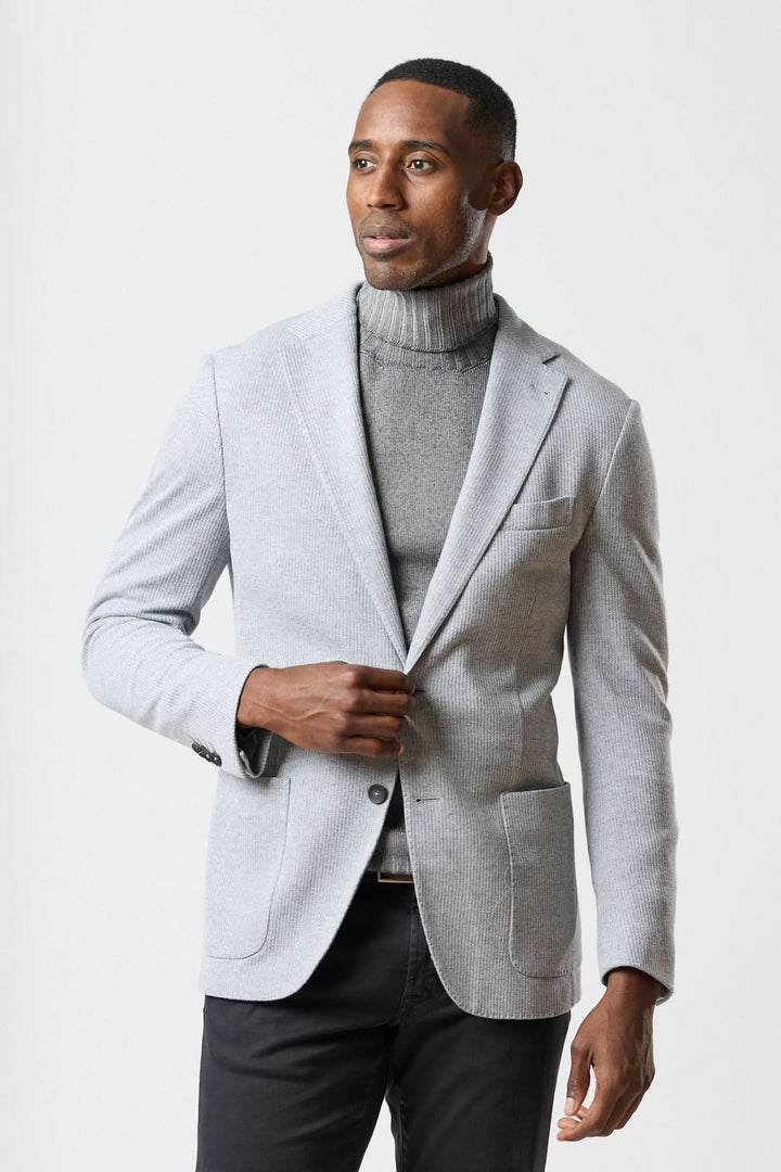 Unstructured two-button jersey jacket