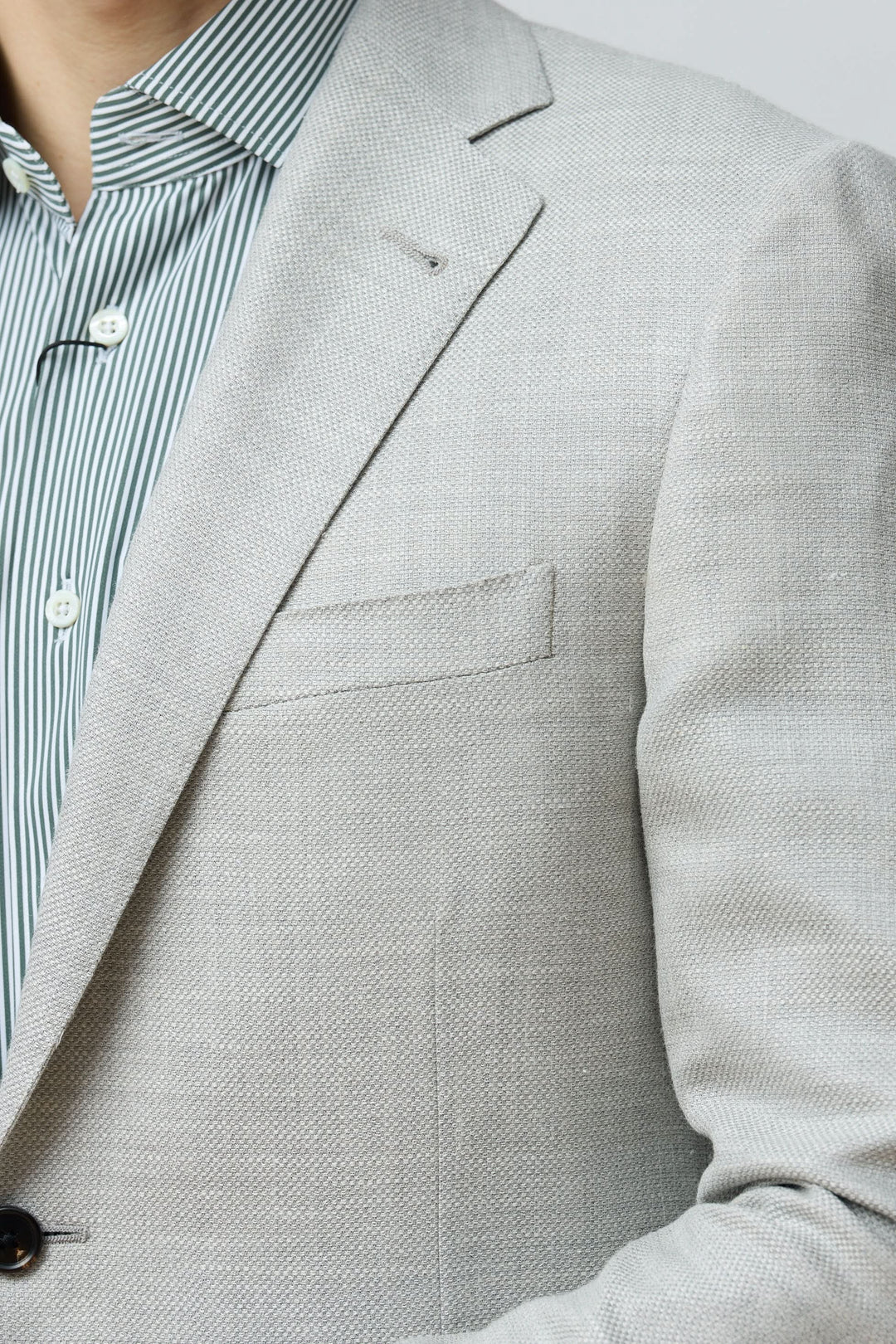 Veston texturé en laine, soie et lin