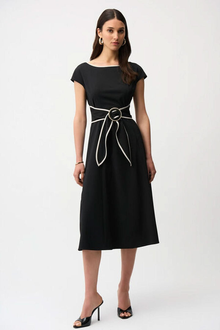 Midi dress with belt