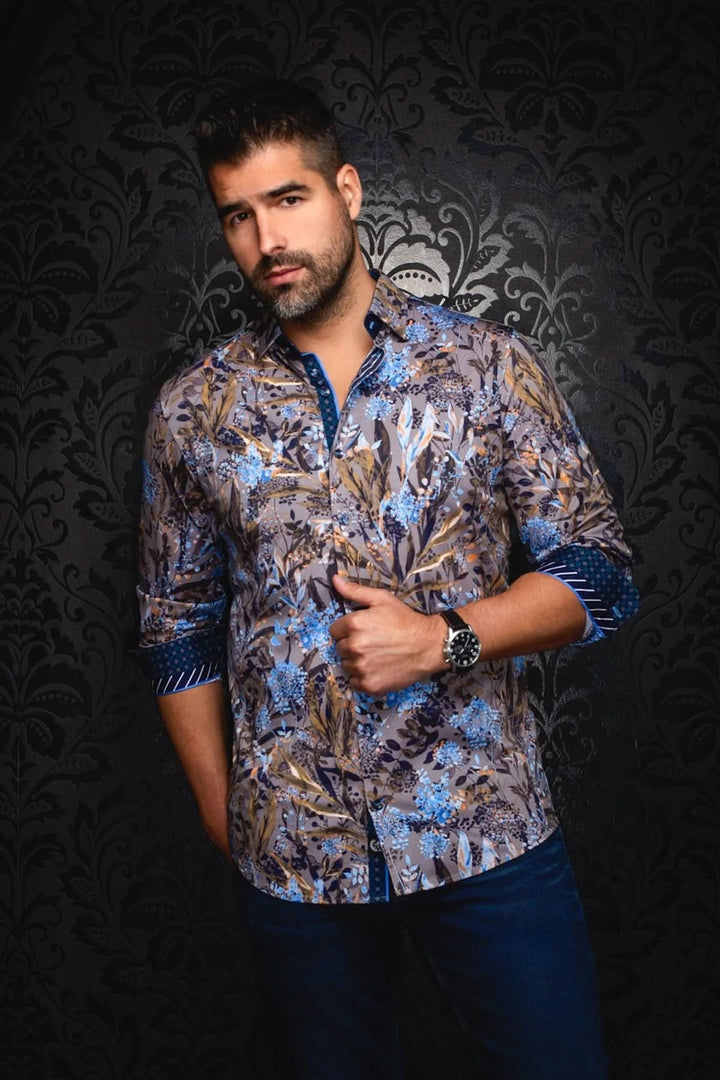 Chemise sport Dereveaux à imprimé botanique