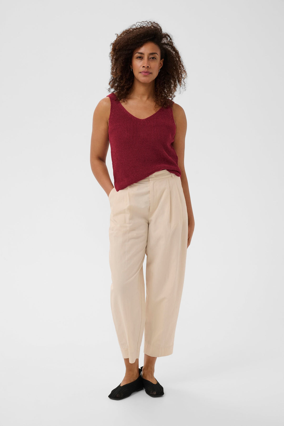 Camisole Rebecca tricotée col v sans manches