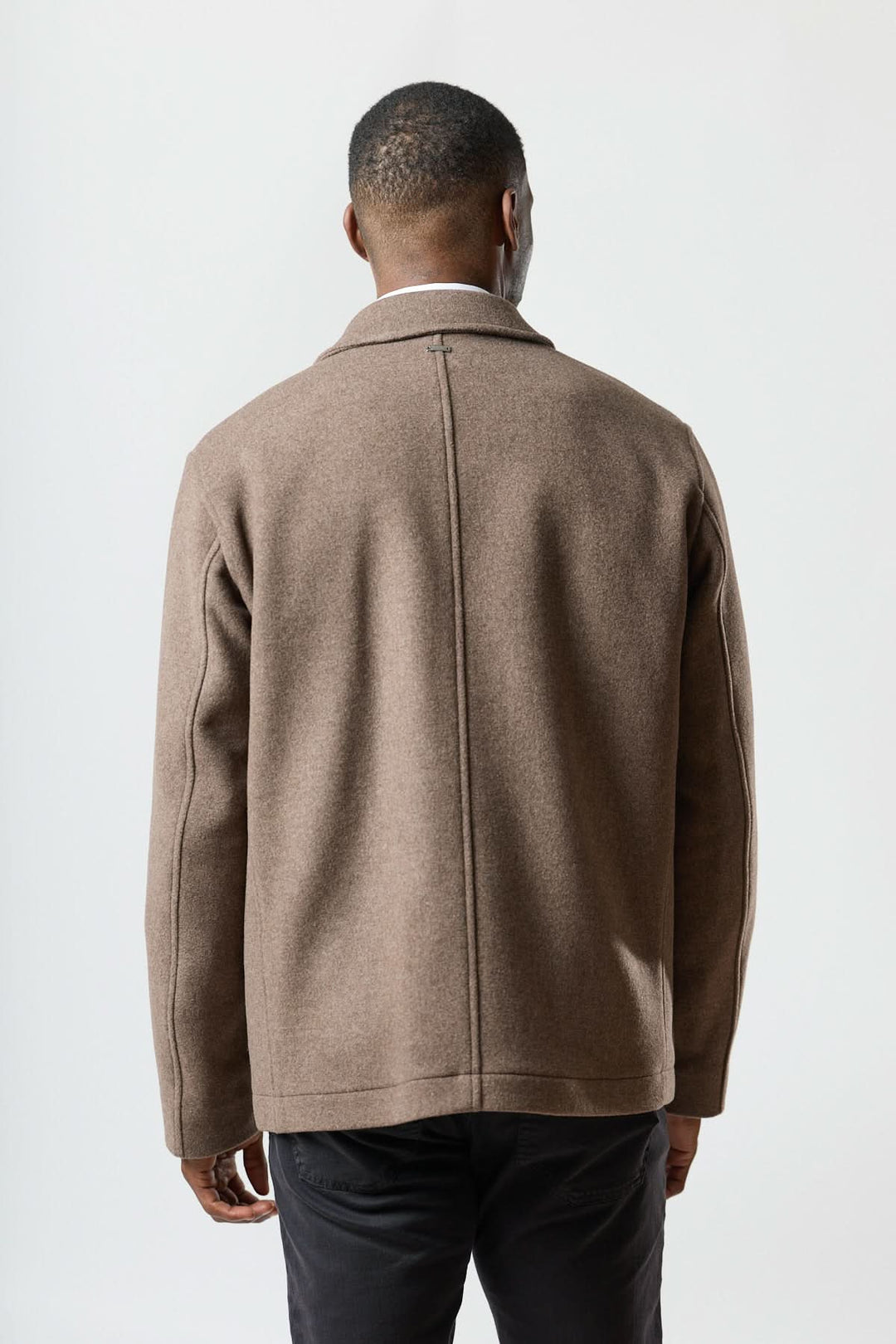 Wool jacket with patch pockets