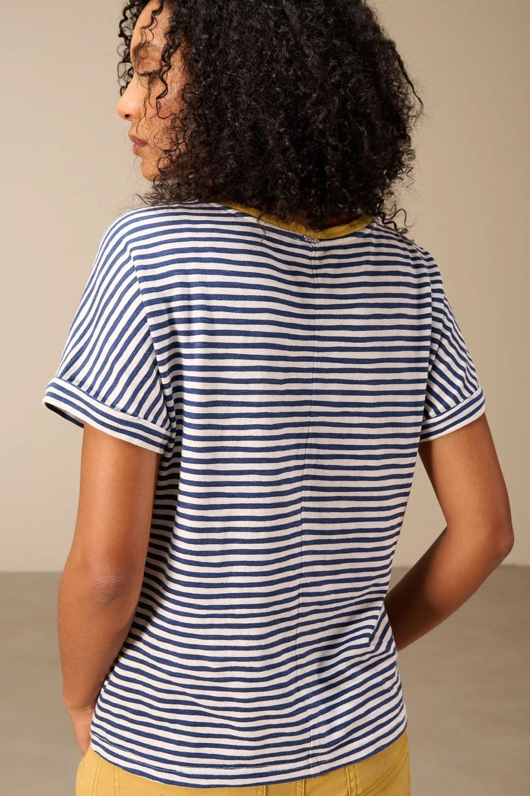 T-shirt rayé manches courtes style raglan