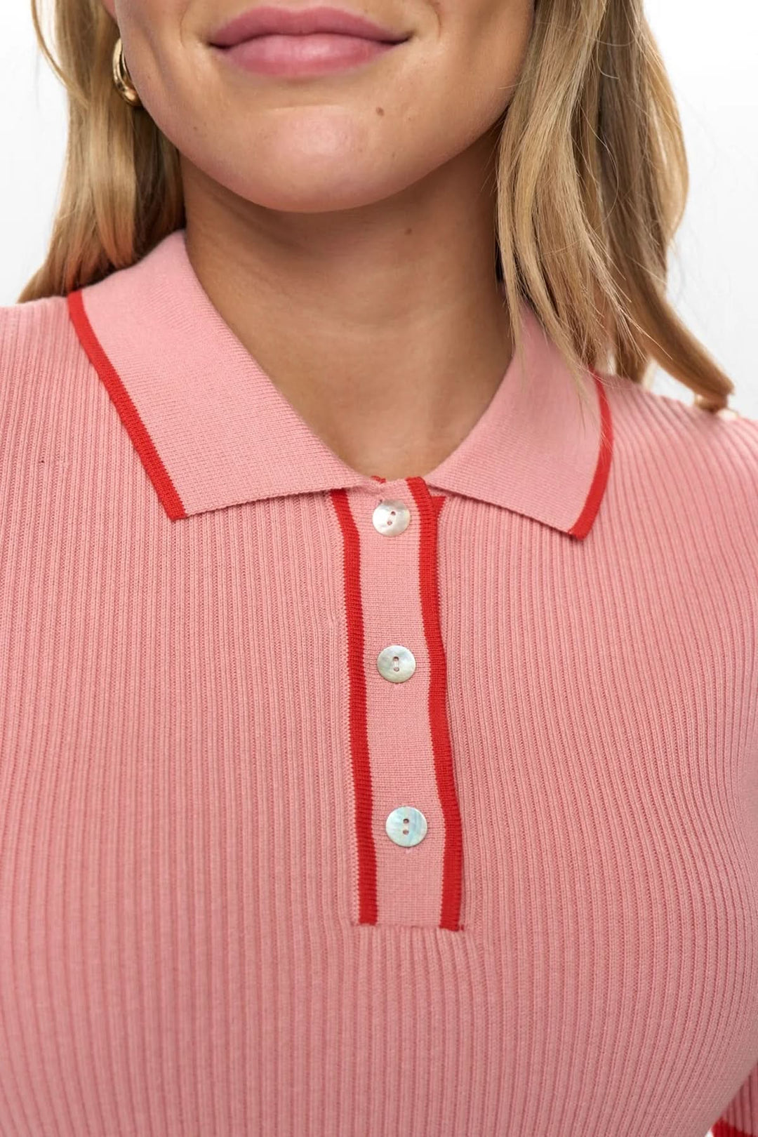 Chandail polo en tricot côtelé