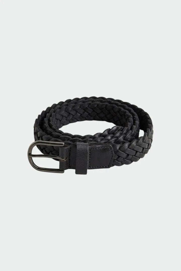 Ceinture tressée en cuir