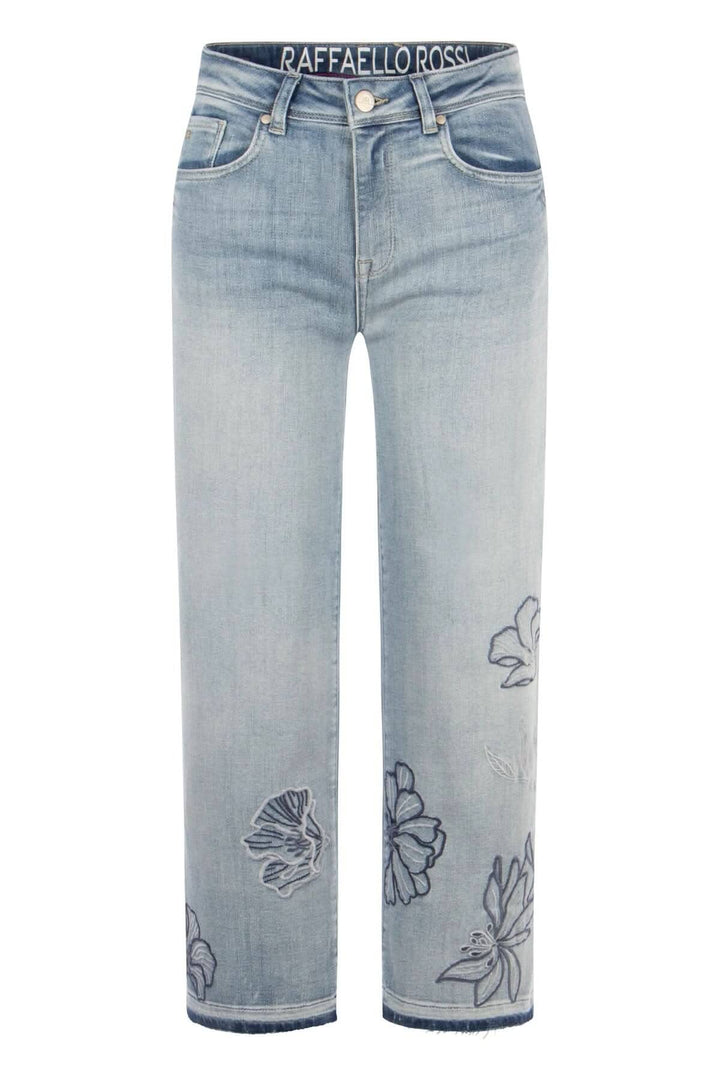 Embroidered flower jeans Valérie Simon