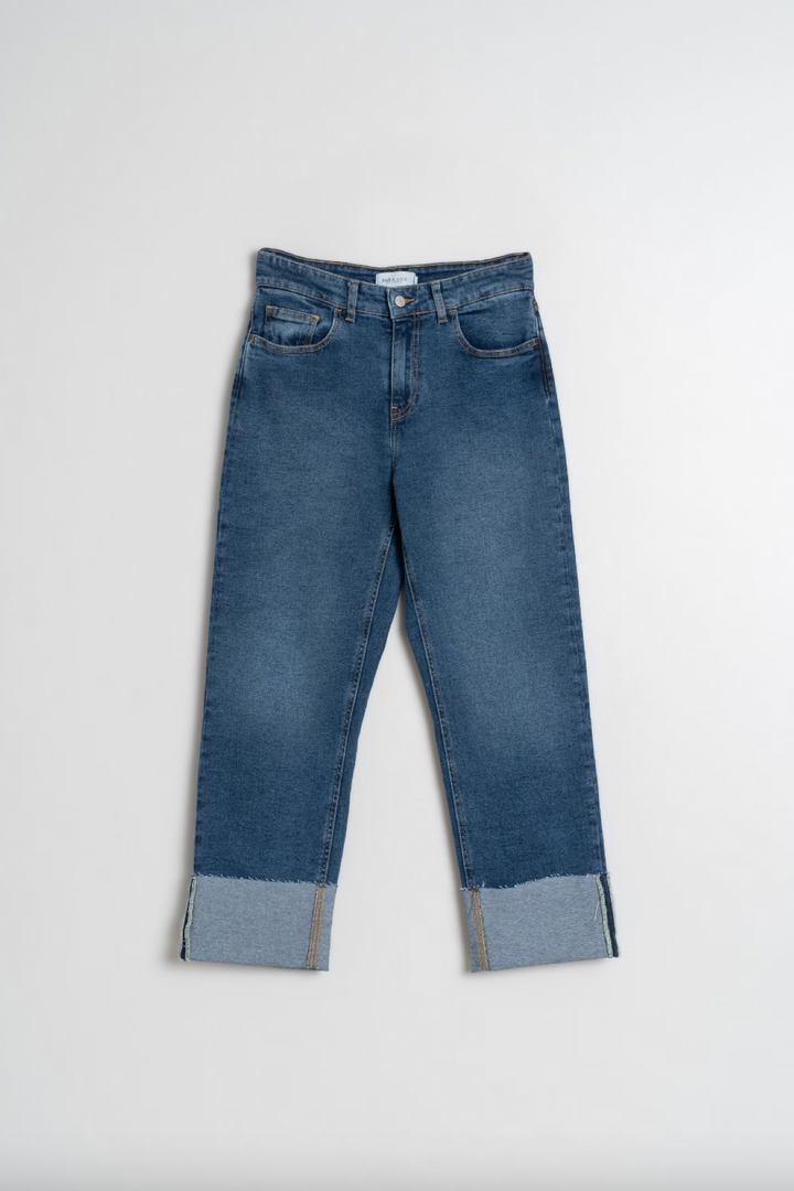 Rolled hem jeans