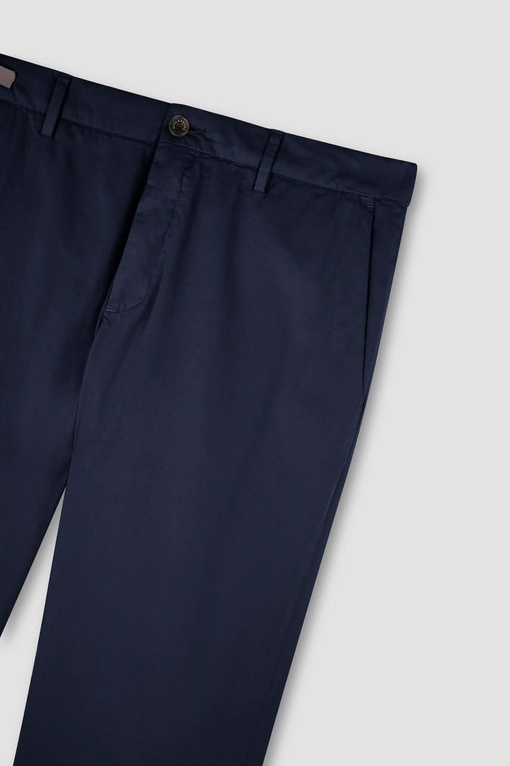 Pantalon chino en coton et soie extensible