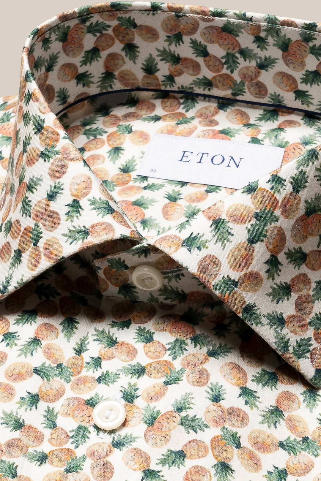 Pineapple print cotton and TENCEL shirt