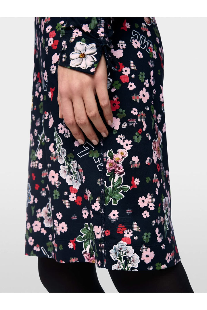 Robe courte à col roulé imprimée fleurie vue de face pour femme Marc Cain