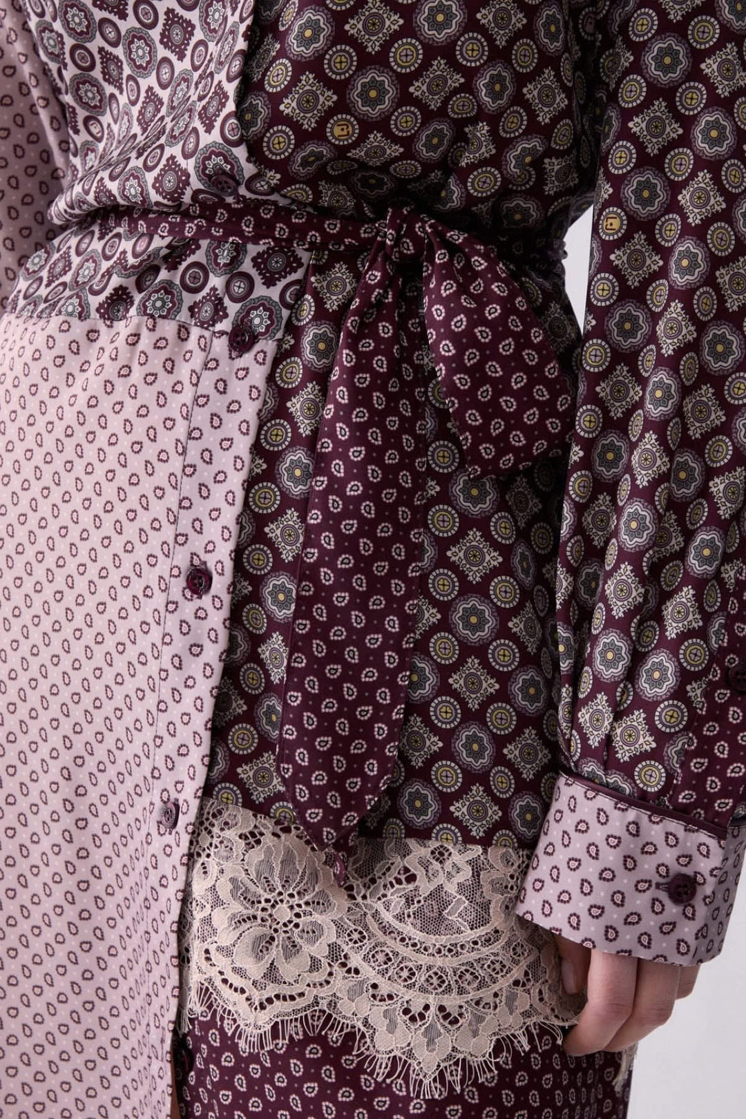 Robe chemise courte imprimée avec ceinture pour femme liujo