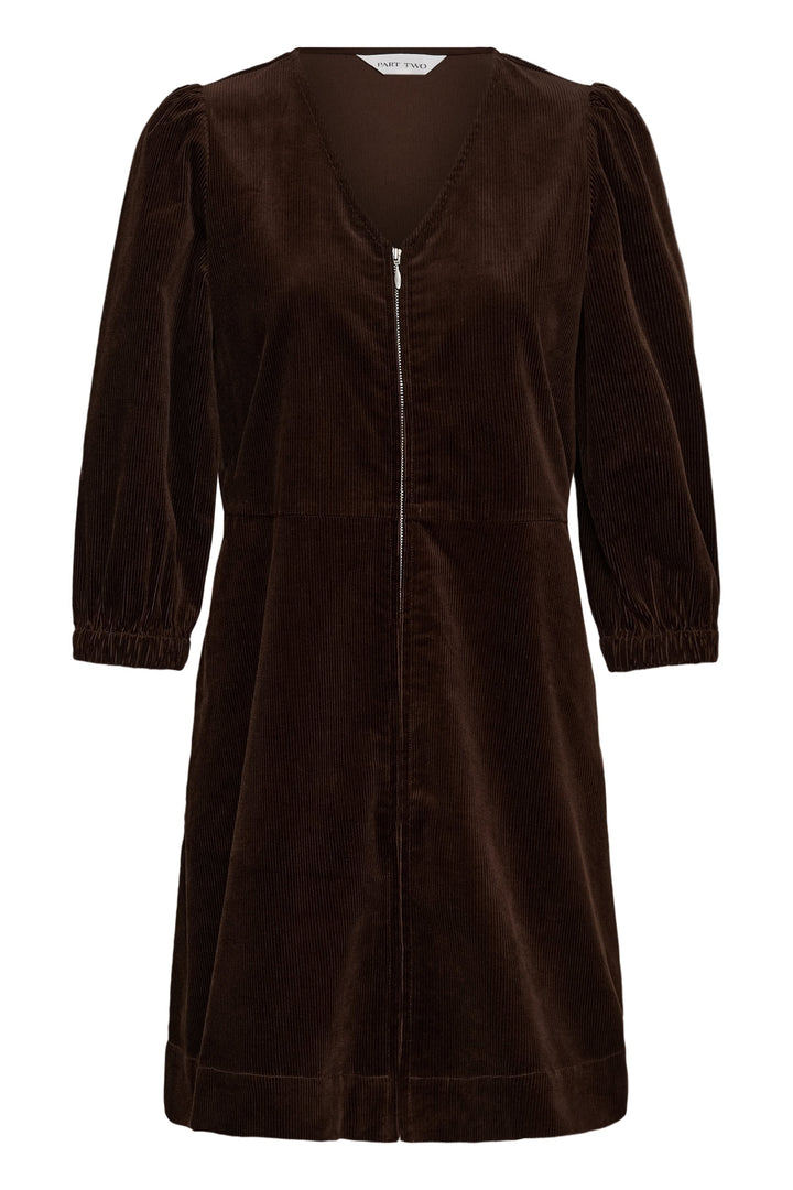 Robe courte Corinna en velours côtelé vue de face pour femme Part Two