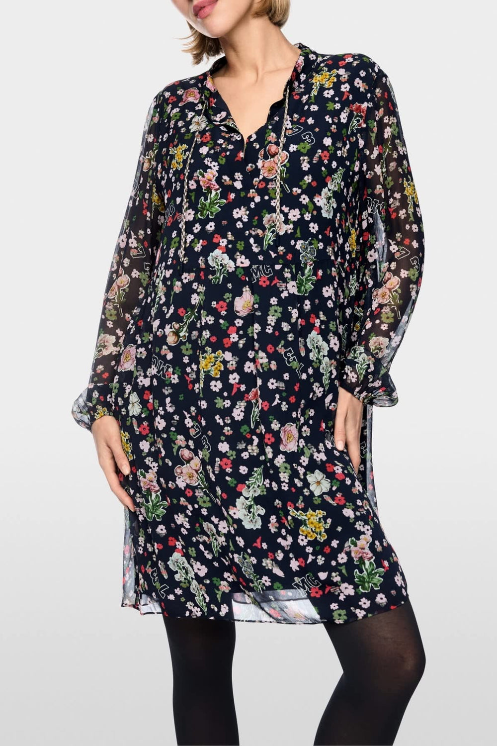 Robe courte fluide à imprimé floral pour femme Marc Cain