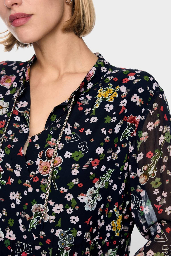 Robe courte fluide à imprimé floral pour femme Marc Cain