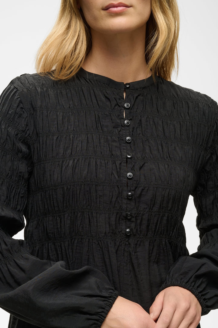 Robe courte fluide à manches longues vue de face pour femme Part Two