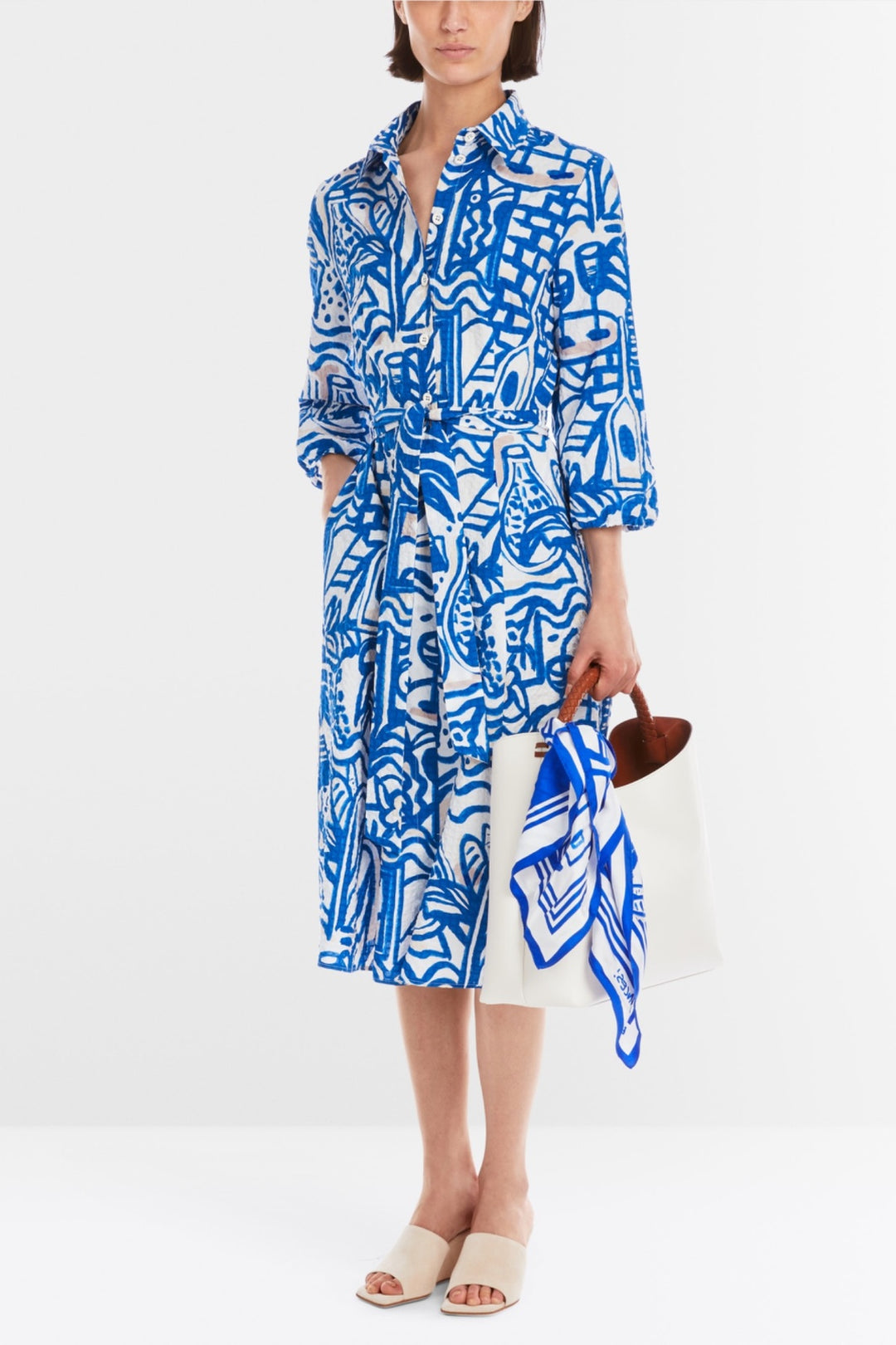 Shirt dress with print