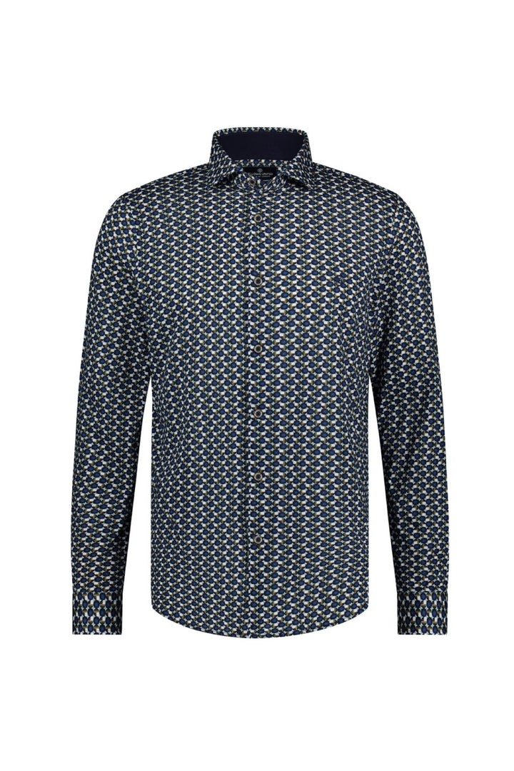 Shirt printed with circles and squares