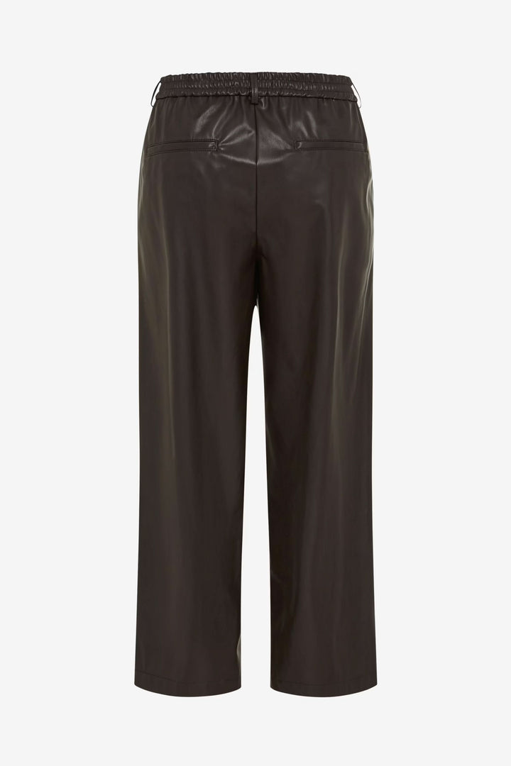 Pantalon Maine en similicuir à jambe large
