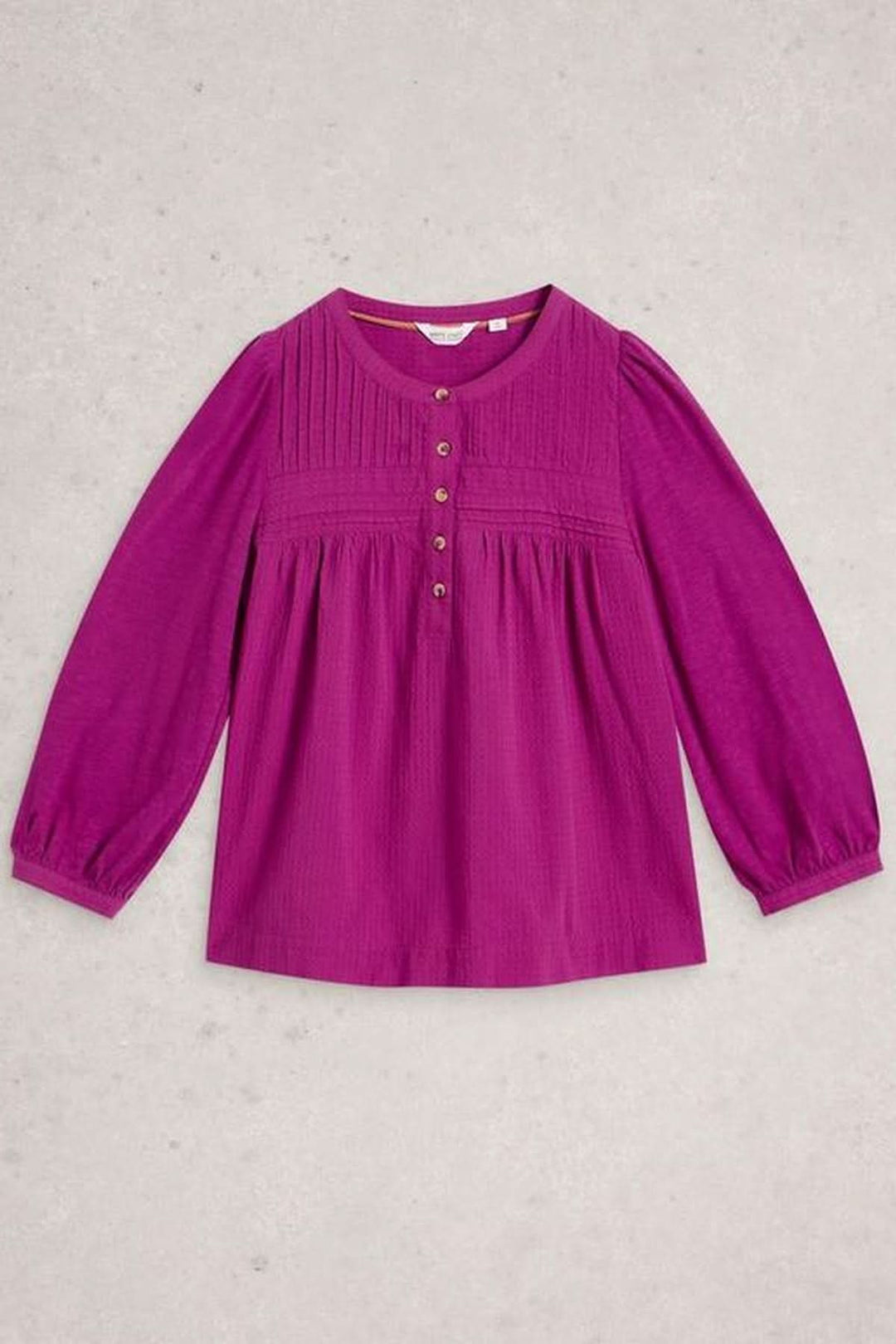 Plumetis blouse with gathered front panel