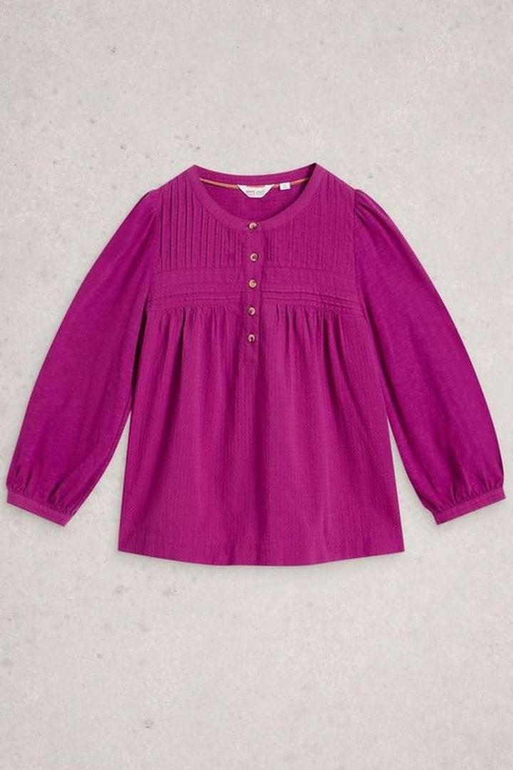 Plumetis blouse with gathered front panel