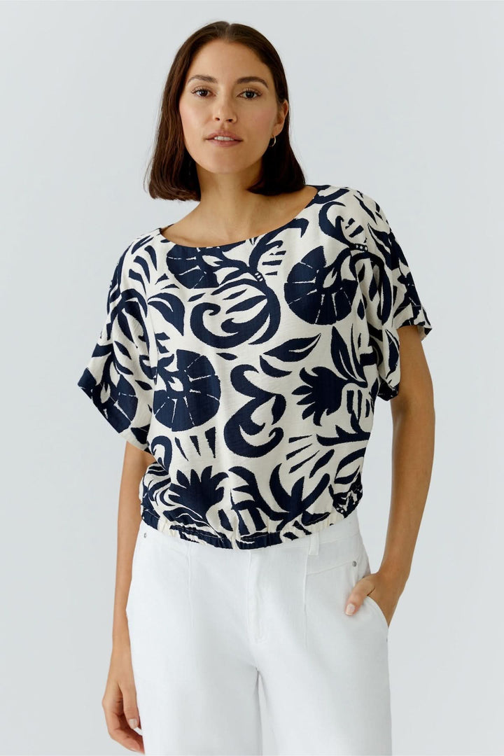 Chemisier à manches courtes imprimé artistique