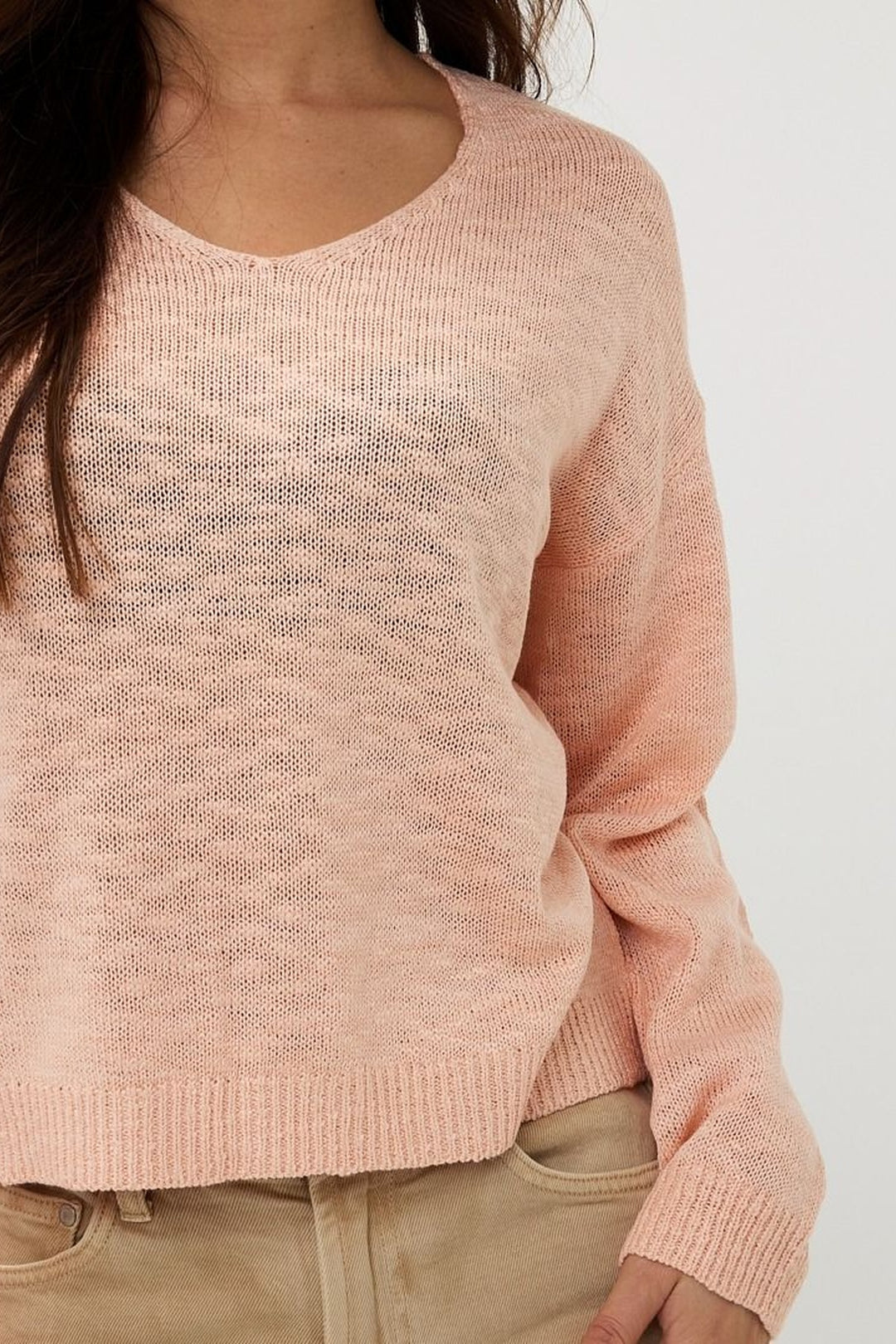 Openwork knitted sweater