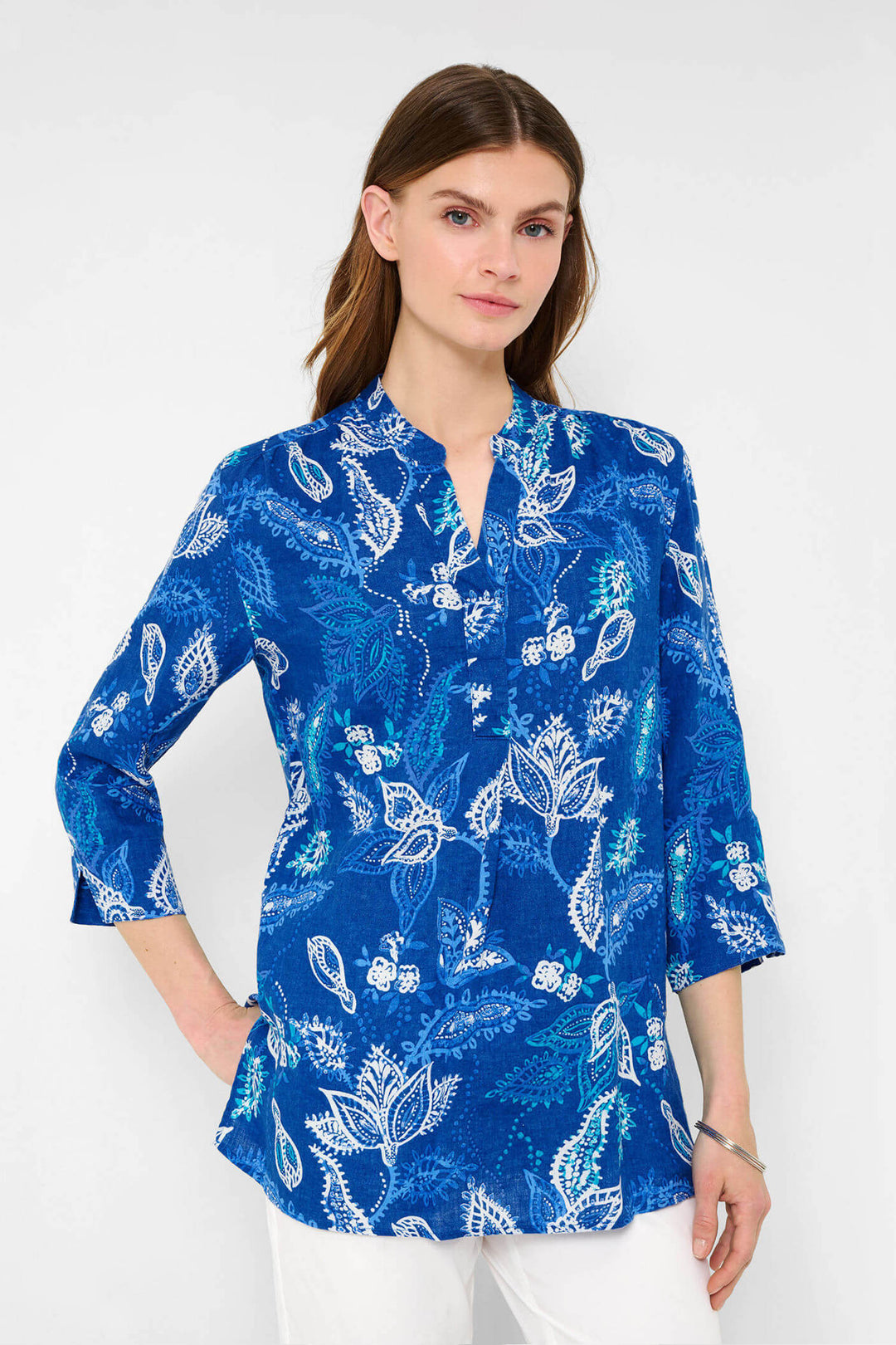 Velvet linen blouse