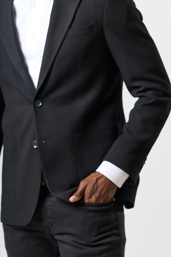 Veston texturé déstructuré deux boutons