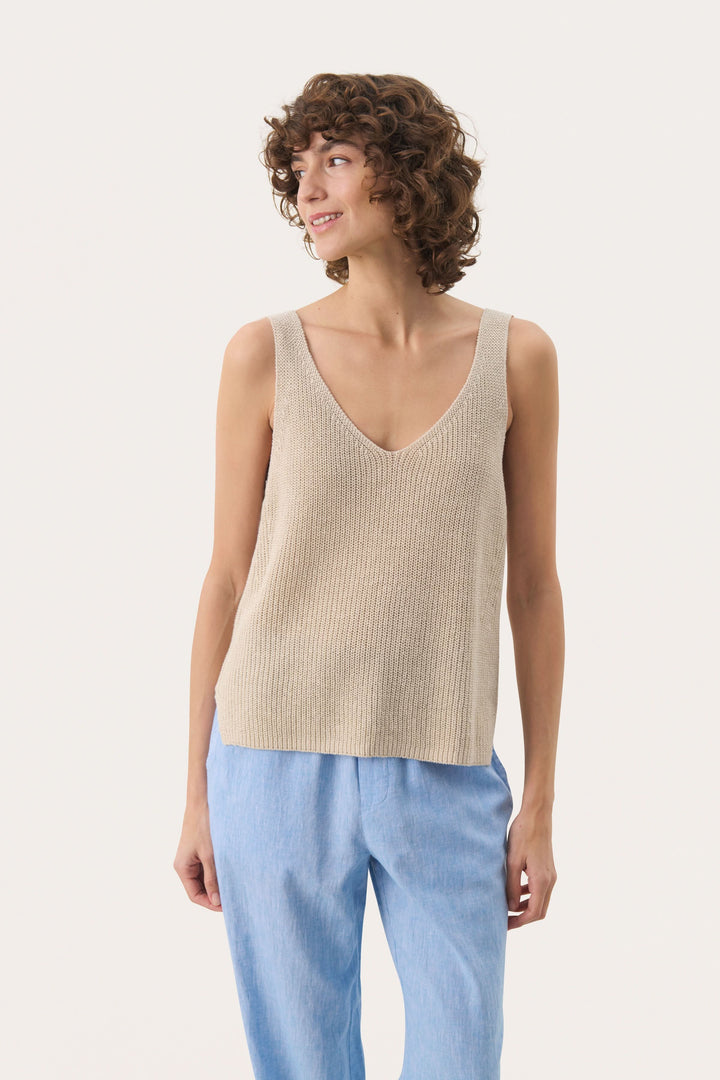 Camisole Rebecca tricotée col v sans manches